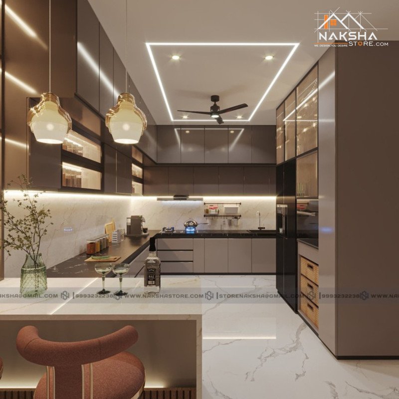Modern Indian Kitchen Design | Sleek Modular Interior by Naksha Store